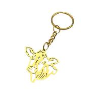AIRHSKWI Hollow Cattle Head Keychain Elegant Gold/Silver Design Keyrings Pendant For Fashion Enthusiasts And Unique Seeker