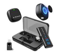 Airhug Wireless Lavalier Microphone for iPhone/Android/PC, 60-Hour Battery, 48kHz 24bit, Lightning/USB-C Plug-Play, 3 Recording Modes, Perfect for Vlog, YouTube, Interview