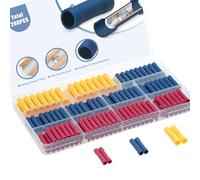 AIRIC 200 Pcs Wire Butt Splice Connectors Kit, 22-10 AWG Assortment Crimp Terminal Connector, Fully Insulated Electrical Straight Barrel Wiring Crimps Terminals for 22,20,18,16,14,12,10 Gauge Wires