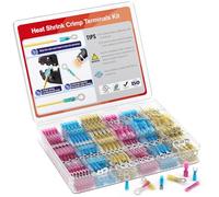 AIRIC 480 PCS Heat Shrink Wire Connectors Kit, 22-10 AWG Waterproof Crimp Terminals, Marine Electrical Connector, Insulated Cable Ends, Wiring Terminal End for 22-10 Gauge, Ring Fork Spade Butt Splice