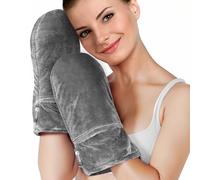 AiricePac Heated Mitts for Arthritis, Microwavable Hand Warmer for Women Men in Cases of Stiff Joints, Trigger Finger, Warm Therapy Mittens Unscented Hand Muff, Grey