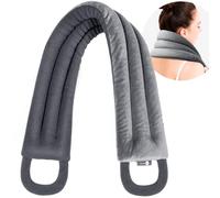 AiricePac Microwave Heating pad for Neck and Shoulders Back 33 * 5.9" microwavable Large Moist Heat Pack Warm hot Compress Neck wrap Weighted Bag Massage Reusable Herbal Nature Calming Portable Grey