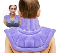 AiricePac Microwave Heating Pad for Neck Shoulders and Back Pain Relief with Moist Heat, Weighted Microwavable Heated Neck Wrap Warmer, Scented Purple