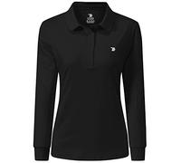 AIRIKE Golf Polo Shirts for Women Long Sleeve Colourful Quick-Dry Workwear & Activewear-Womens Athletic Apparel - Black - Medium