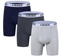 AIRIKE Men's Bamboo Rayon Underwear Long Leg Boxer Shorts Ultra Soft Brethable Boxer Briefs 3-Pack Size XL