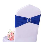 AIRIT LOVELY Royal Blue Chair Sashes - Spandex Universal Elastic Bands With Buckle Slider for Wedding, Banquet, Party Decorations - Clearance