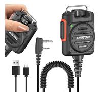 Airiton Radio Mic Microphone Handheld Volume Adjustable Speaker AR-158 Rechargeable Shoulder Mic Ham Radio Accessories for Baofeng UV-5R mini BF-F8HP PRO AR-5RM UV-21R DM-32 (Black)