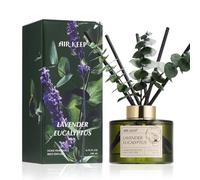 Airkeep Reed Diffuser, Lavender Eucalyptus Scent with Diffuser Sticks & Decorative Eucalyptus Stems, Home Fragrance for Bedroom, Bathroom & Living Room