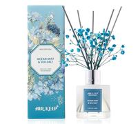 Airkeep Reed Diffuser, Ocean Mist & Sea Salt Oil Diffusers with 8 Reed diffuser with sticks, Home Fragrance Diffuser for Bathroom Shelf Decor