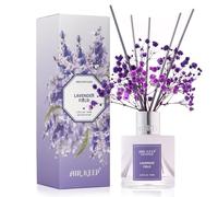Airkeep Reed Diffuser Set,3.38 fl oz (100 ml) - Lavender Field Oil Diffusers with 8 Reed Sticks, Home Fragrance Reed Diffuser for Bathroom Shelf Decor