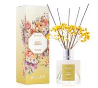 Airkeep Reed Diffuser Set,3.38 fl oz (100 ml) - White Jasmine Oil Diffusers with 8 Reed Sticks, Home Fragrance Reed Diffuser for Bathroom Shelf Decor