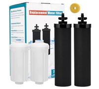 AirkitRep Replacement for Berkey Gravity Water Filter - 2 Black Carbon Filters and 2 Fluoride Filters, Compatible with Purifiers, Pack of 4