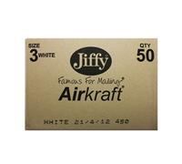 Jiffy AirKraft Size 3 Bubble Lined Mailer White Pack of 100 - MAKC88006