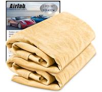 Airlab 2 Pcs Chamois Leathers for Car XL/60x40 cm, Large Shammy Cloth