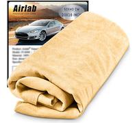 Airlab Chamois Leathers for Cars 50x40cm, Natural Genuine Car Care Shammy Cloth Drying Towel - Lint Free Ultra Absorbent Miracle Cleaning Wipes for Car Exterior, House Windows & Glass Polishing