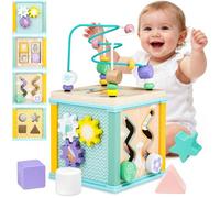 Airlab Wooden Activity Cube Toys, 1st Birthday Gifts for 1 Year Old Baby