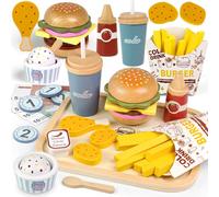 Airlab Wooden Food for Play Kitchen, Role Play Kids Kitchen Accessories Toy