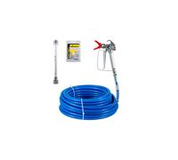 Airless Paint Spray Hose Kit, 50ft 3600psi High-Pressure Fiber Tube with 8" Extension Rod Pole, Including 517 Tip and Tip Guard, 1/4" Swivel Joint for