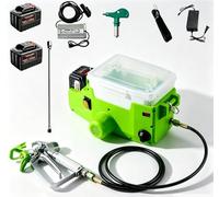 Airless Paint Sprayer 500W Electric, 21V Cordless Rechargeable Spray Gun, 1.7L Capacity for High Efficiency Wall Painting - 5.0Ah Battery Included