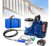 Airless Paint Sprayer - High Pressure Cordless Paint Spraying Machine, 15 Mpa, 1200mAh Lithium Batteries, 1.1 L/Min Flow, 6 Gear Speed Settings, for House Painting