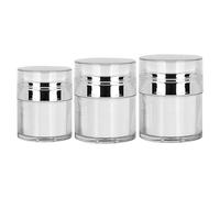 Airless Pump Container 15ml 30ml 100ml Empty Airless Pump Bottles Leakproof Lotion Dispenser Refillable Down Pump Dispenser Hygienic Pump Container Travel Cosmetic Cream Pot