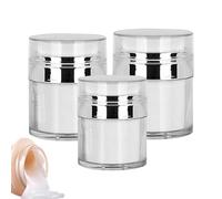 Airless Pump Jar - Acrylic Cream Container, Moisturizing Pump Bottle | White Acrylic Cream Jar With Pump, White Acrylic Cream Jar Vacuum Bottle Airless Moisturizing Pump Pot, 15