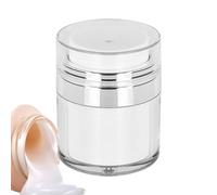 Airless Pump Jar - Acrylic Cream Container, Moisturizing Pump Bottle | White Acrylic Cream Jar With Pump, White Acrylic Cream Jar Vacuum Bottle Airless Moisturizing Pump Pot, 15