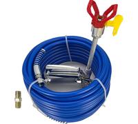 Airless Spray Gun and Hose Kit with 8” Extension Pole , Including Tip Guard and 517 Tip, 3600 PSI Max 65ft x 1/4" Airless Paint Spray Hose ，Blue Color ( 20 Meter)