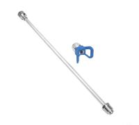 Airless Sprayer Extension Pole with Nozzle Holder, 25cm/30cm/50cm Stainless Steel and Aluminum Alloy Flexible Design for High Ceilings and Walls, Silver(50cm)