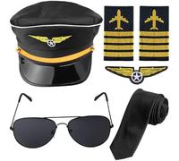 Airline Pilot Costume Kit Pilot Dress Up Accessory Set Halloween Dress Up Accessories Set