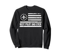 Airline Pilot US American Flag Patriotic Retro Sweatshirt