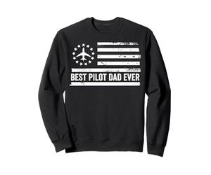 Airline Pilot US American Flag Patriotic Retro Sweatshirt