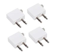 Airline Plane Headset Adapter Clear Sound Dual 3.5mm Male to 3.5mm Female Connector for Enjoying Movies and Music on Flights, Light and Compact Design (4 pieces)