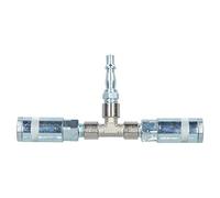 Airline T Piece 3 Way Quick Release Fittings for Compressor Air Hose 1/4 BSP