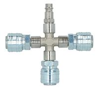 Airline T Piece Cross Type 4 Way Euro Quick Release Fittings for Compressors