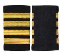 Airlines Pilot Uniform Epaulets Captain Aviators Shirts Epaulettes Sliders Captain Uniform Epaulettes Officer Shoulder Boards Badge with Gold Stripes