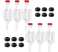 Airlocks for Fermenting[6Pack],Fermentation Airlock Kit,High TransparencyTwin Bubble S Shape with 12pcs Grommets Drilled 3/8’’ Hole for Preservation,Brewing,Beer, Wine, Sauerkraut, Kimchi