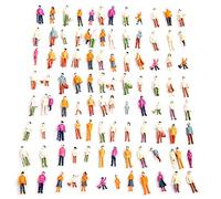 Airlxf 1:100 HO Scale Models People Set, 100PCS DIY Resin Scale Figures Tiny People Sitting Mixed Painted Model People Colorful Seated Standing People Train Park Street Passengers Sitting Pose