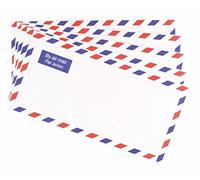Airmail Printed Envelopes DL Size 70gsm Strong Lightweight Posting International (Pack of 50)