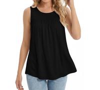 AirMood Womens Dressy Pleated Vest Tops Loose Fit Flowy Sleeveless Tunic | Soft and Breathable Fabric, Comfortable and Skin-friendly , Fashion Pleated Front Design, Suitable for Business and Casual
