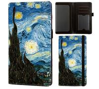 AIRMORS Leather Checkbook Cover for Women Checkbook Holder Wallet RFID Blocking Cute Checkbook Cover for Duplicate Checks Men Credit Card Wallet, The Starry Night