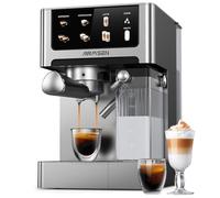 AIRMSEN 20 Bar Espresso Coffee Machine - Professional Cappuccino Latte Maker with Auto Foam System, Dual Quick Heat Boilers, Stainless Steel Body, 60oz Removable Water Tank & Touchscreen Control