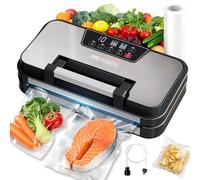 AIRMSEN 95kPa Vacuum Sealer Machine with Inflation Function, Dry/Moist Modes, 30 cm Double Seal, Built-in Cutter, Bag Roll & Removable Drip Tray, Keeps Food Fresh up to 8× Longer