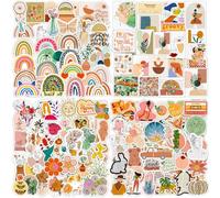 AIRNOGO Boho Stickers 200 Pcs Minimalism Aesthetic Sticker Pack, Stickers for Children Adults, Waterproof Vinyl Stickers for Laptop Scrapbook Journal Skateboard Suitcase Phone MacBook Guitar Mug etc