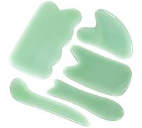 airogym Guasha Massage Tool, 5 PCS Guasha Stone Scraping Massage Sets for Face, Massage Stone Board for SPA Acupuncture Physical Therapy, Massaging Sore Muscles Points Puffiness Edema Arthritis