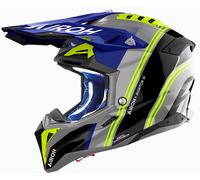 Airoh Aviator 3 Hima, motocross helmet XXL Grey/Black/Blue/Neon-Yellow