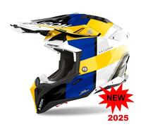 Airoh Aviator 3 Monarch Moto Motorcycle Motocross MX Helmet Blue / Yellow