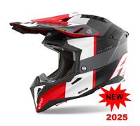 Airoh Aviator 3 Monarch Moto Motorcycle Motocross MX Helmet Matt Grey / Red