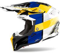 Airoh Aviator 3 Monarch Motocross Helmet, blue/white/yellow, size L (59/60)