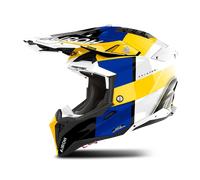 Airoh Aviator 3 Monarch Motocross Helmet, blue/white/yellow, size L (59/60)